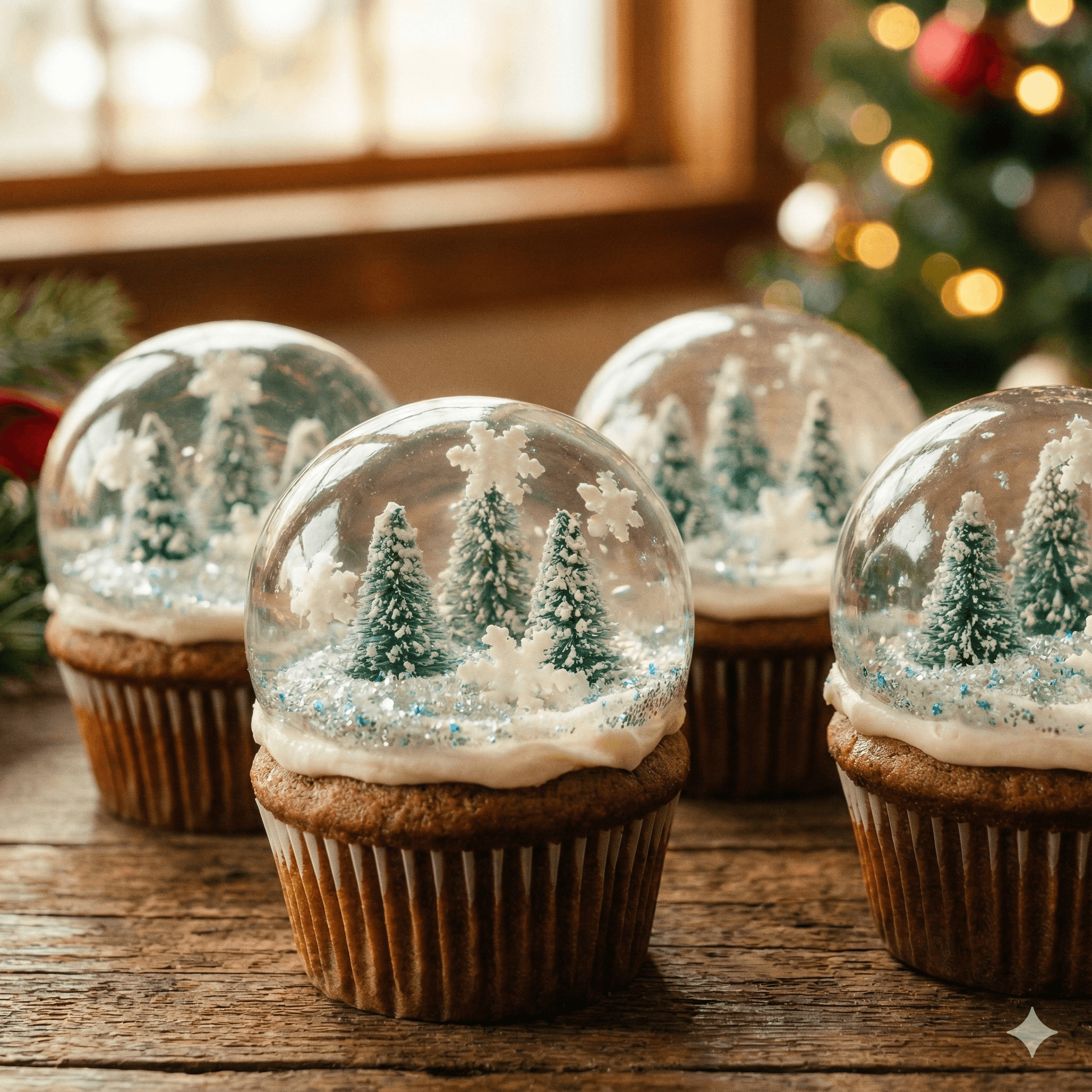 Christmas Snow Globe Gelatin Cupcakes