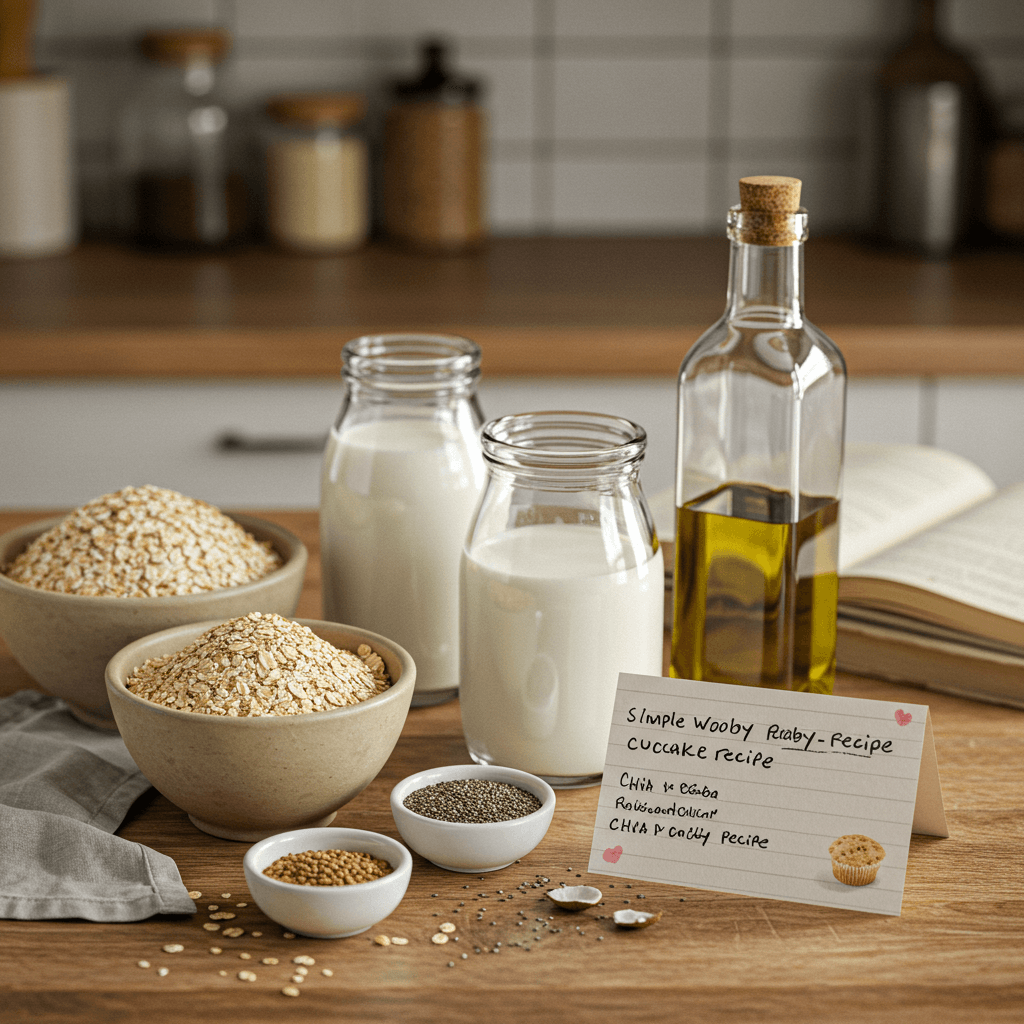 Allergy-conscious cupcake ingredients including oat flour and dairy-free options