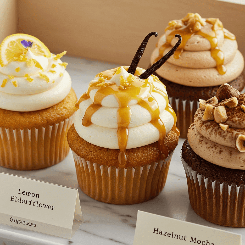 Close-up of classy cupcakes with rich adult flavors