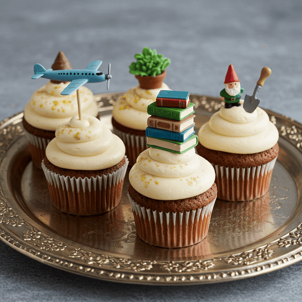 Elegant sugar-free cupcakes for retirement and milestone birthdays