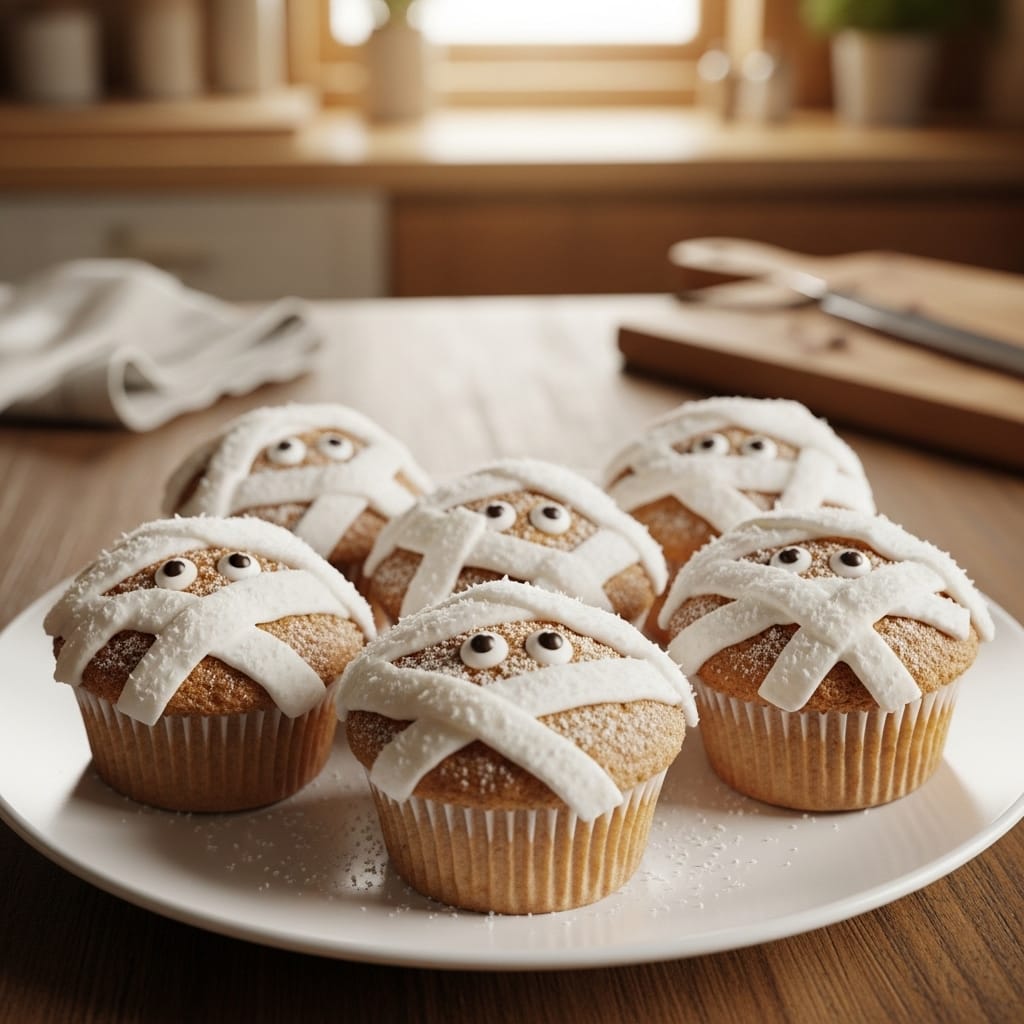 Coconut Flour Mummy Cupcakes