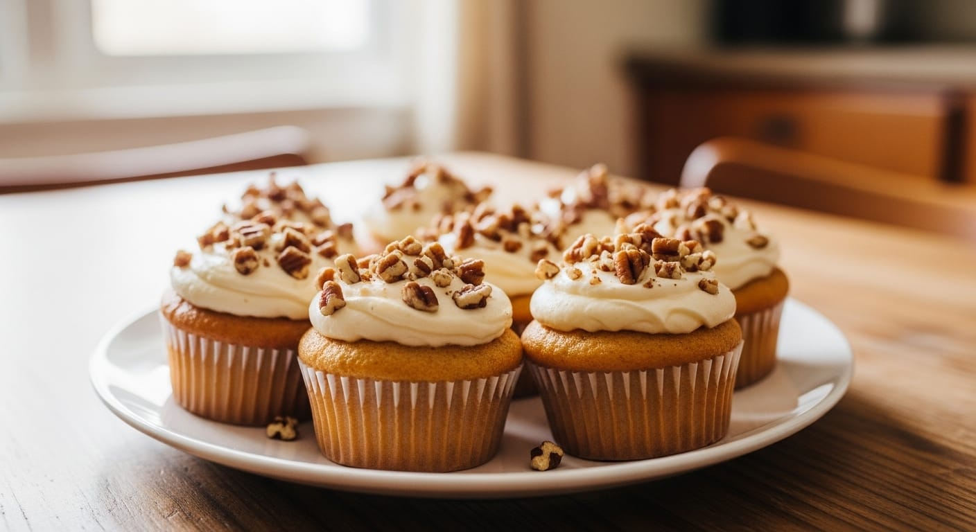 Moist Toasted Pecan Cupcakes with Rich Nutty Flavor