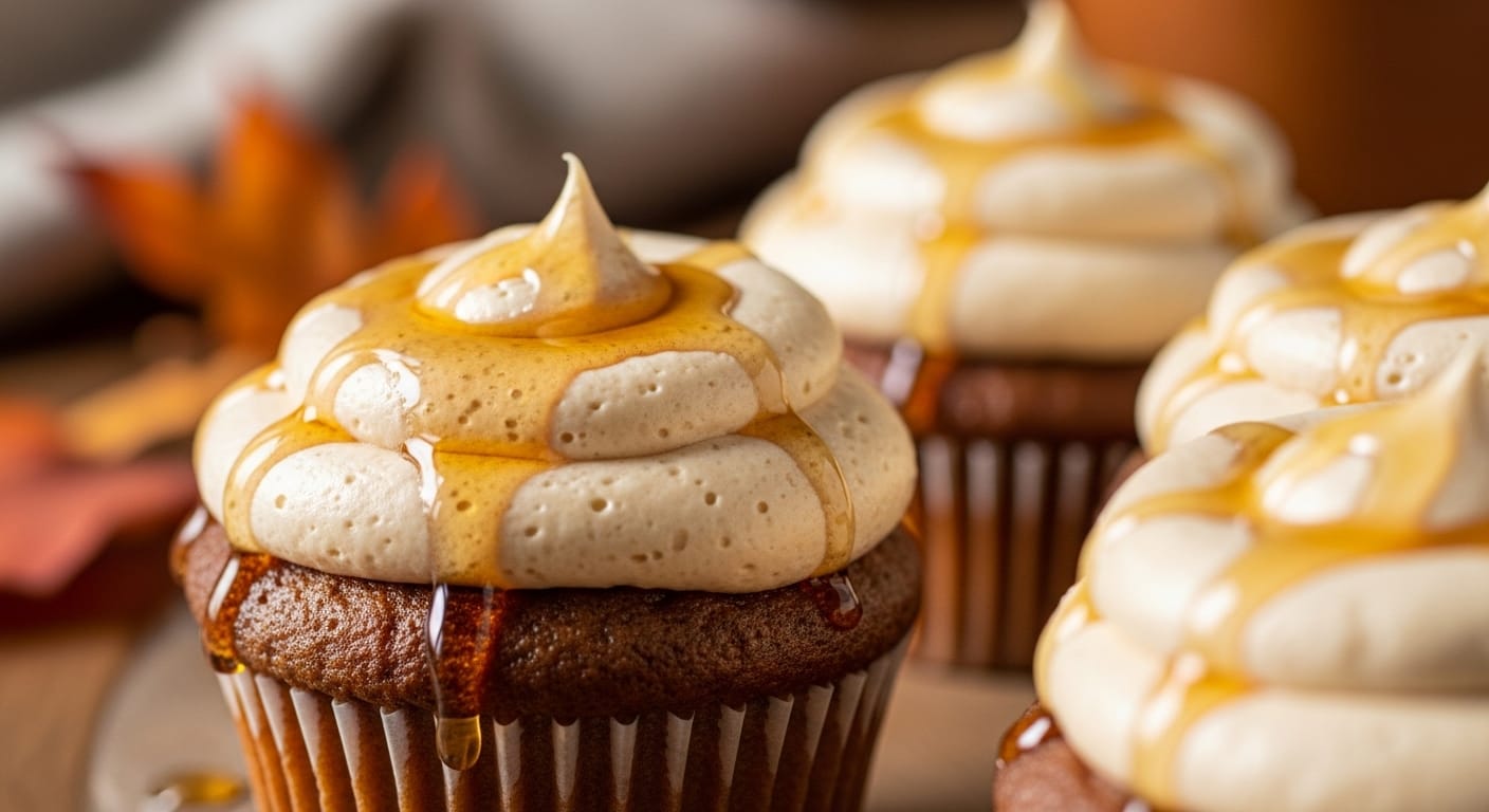 Maple Frosting Cupcakes with Sweet Creamy Flavor