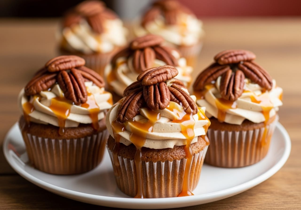 Caramel Pecan Cupcakes: Rich, Toasted &amp; Perfectly Sweet