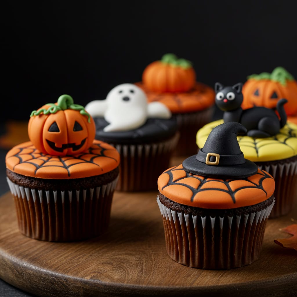 Fondant Halloween cupcakes