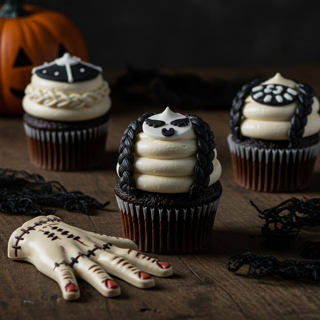 Wednesday Addams Cupcakes