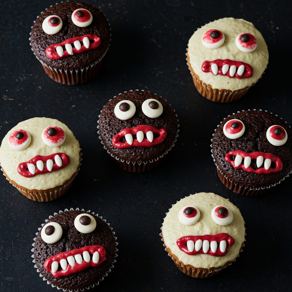 Scary Face Cupcakes – Sinister Party Hits