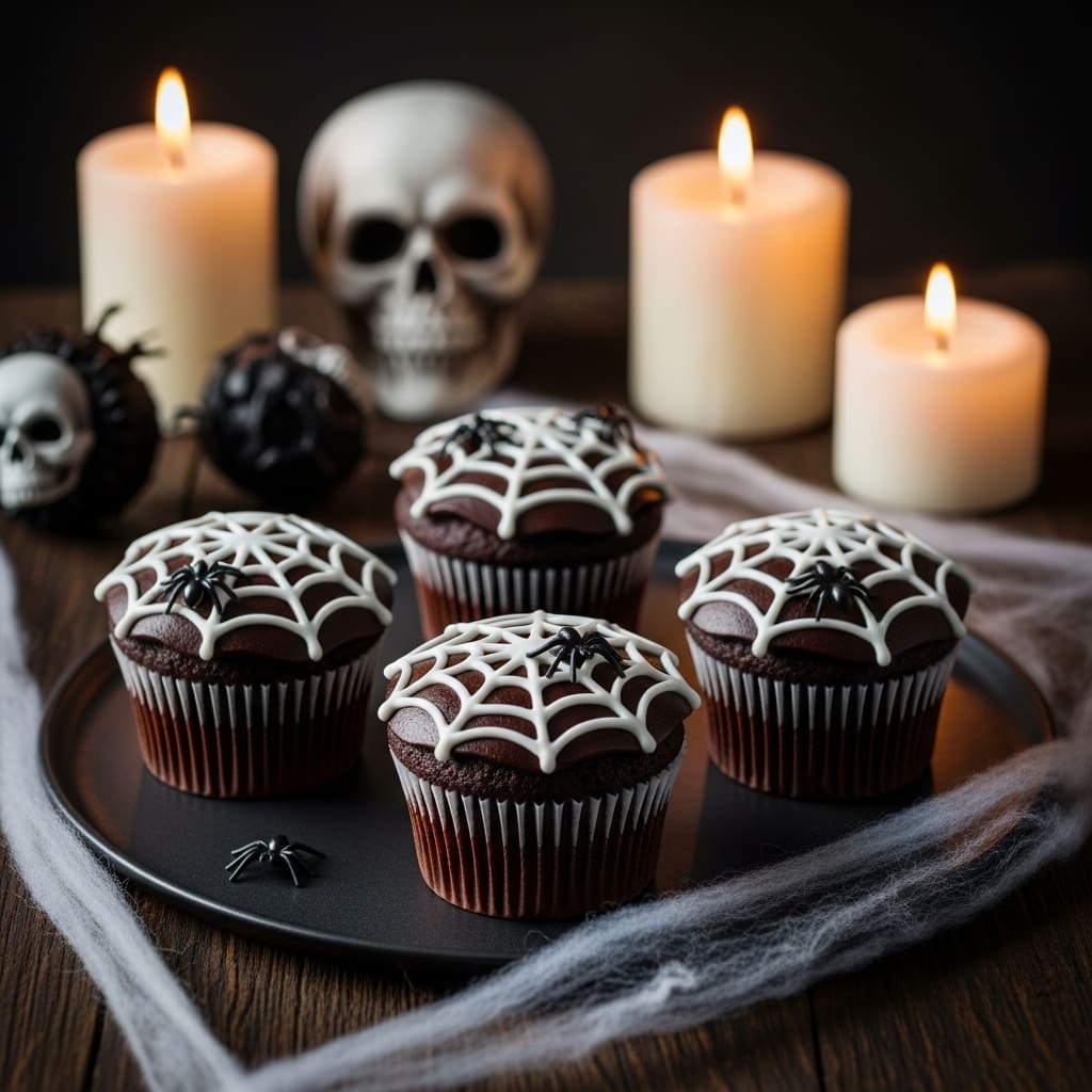 Cobweb Halloween Cupcakes | Easy Spooky Cupcake Recipe