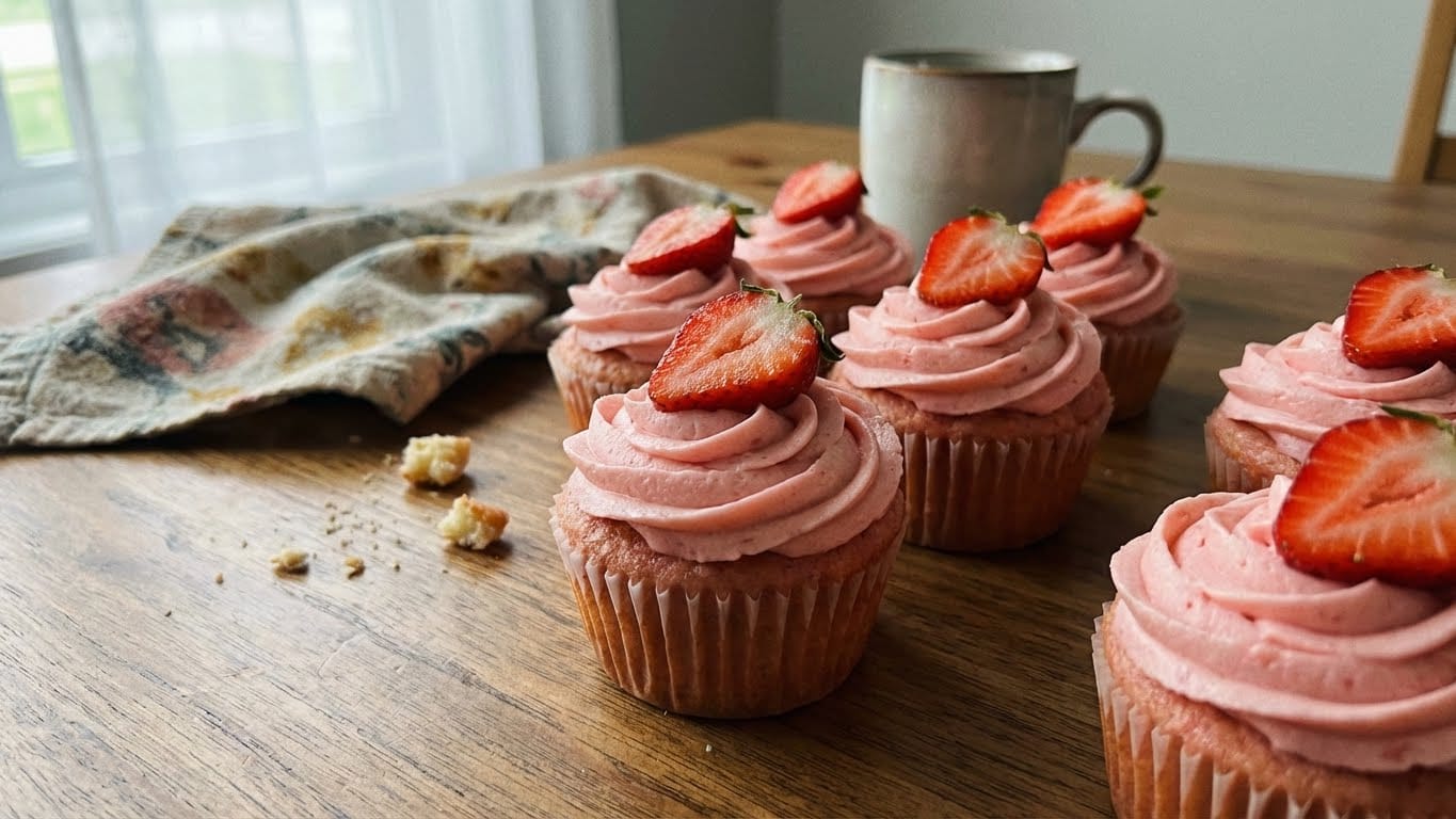 Fresh Strawberry Cupcakes Bursting with Powerful Flavor