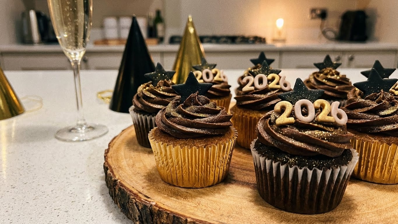 Glamorous New Year’s Eve cupcakes for a Stunning Night