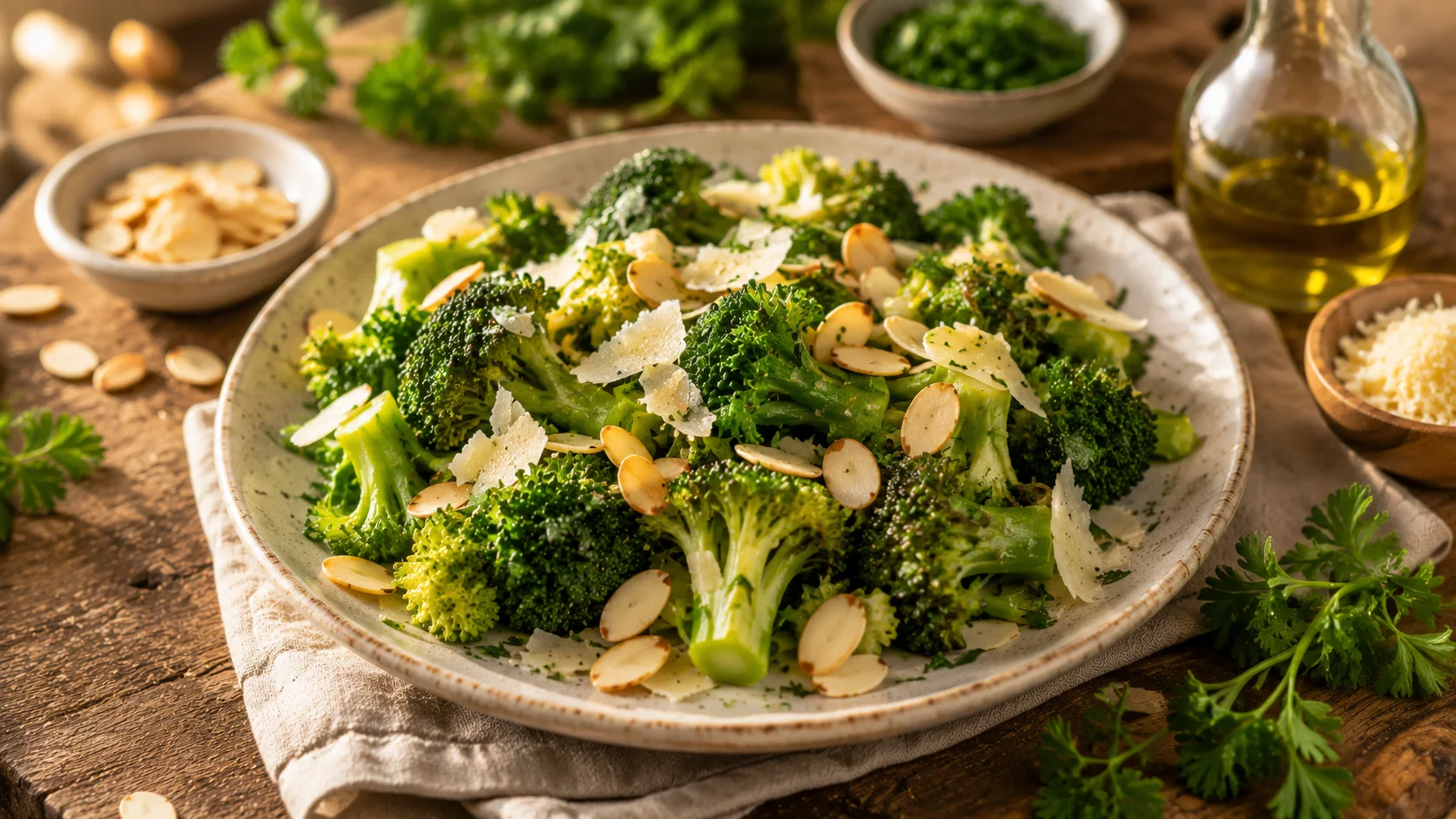 Ultimate Crunchy Broccoli Almond Parmesan Salad Recipe