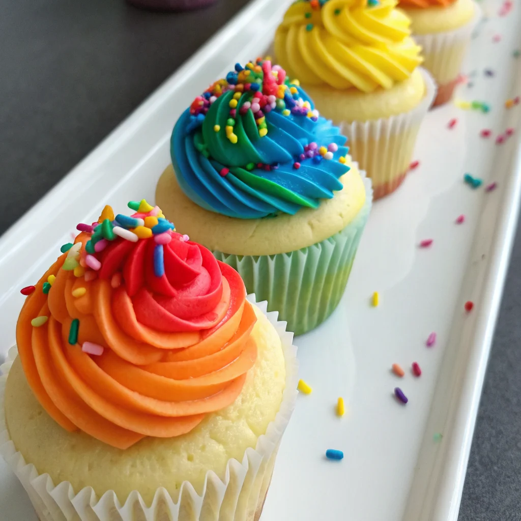 Rainbow Mini Cupcakes
