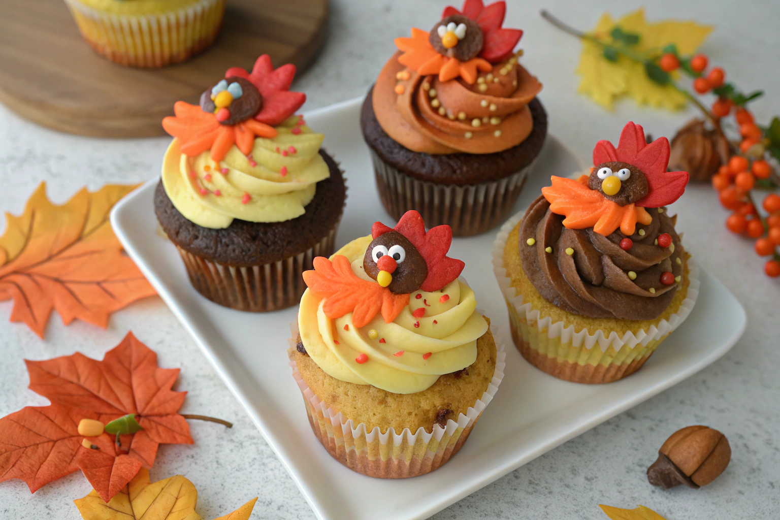 Festive Thanksgiving Holiday Cupcakes – Fun &amp; Easy Desserts