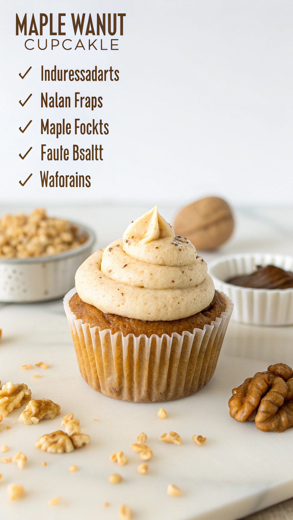 maple walnut cupcakes ingredients preparation