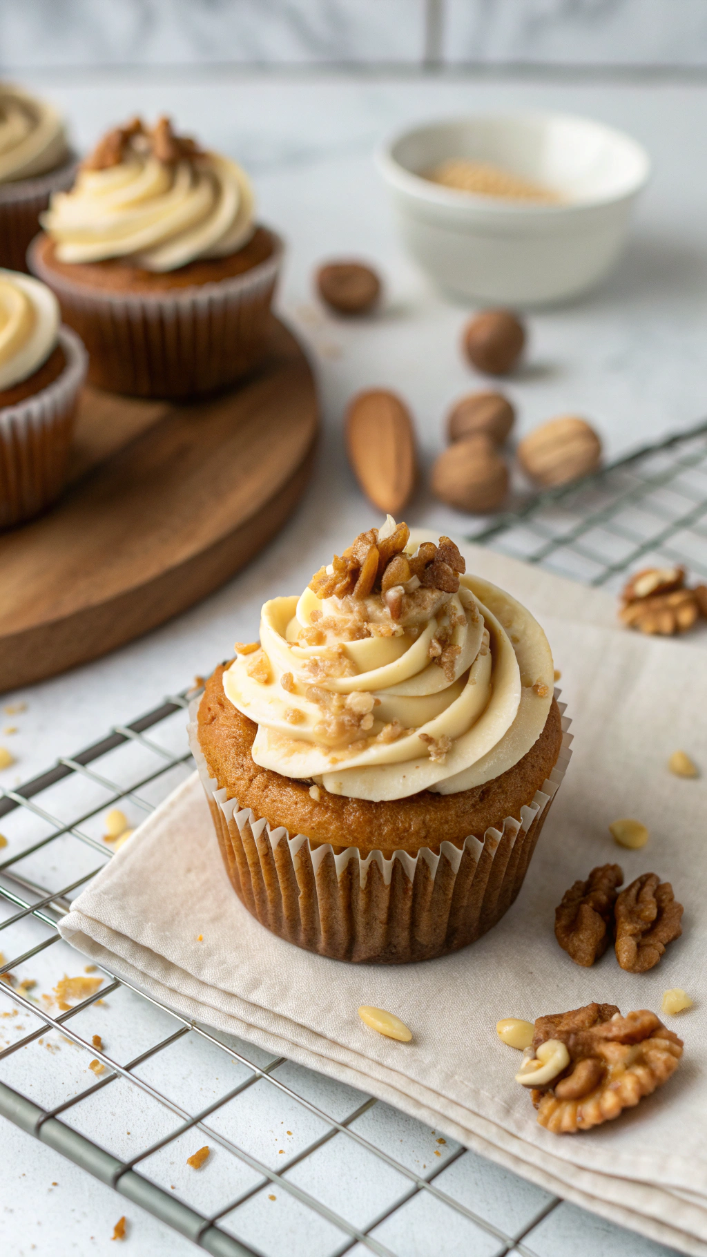 maple walnut cupcakes cooking process step